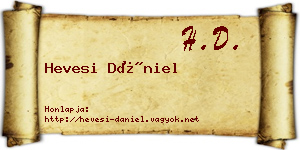 Hevesi Dániel névjegykártya